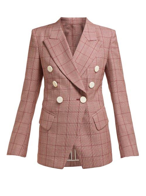 Matchesfashion.com Petar Petrov - Jet Prince Of Wales Checked Wool Blazer - Womens - Red Multi