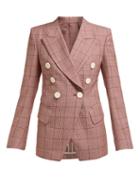 Matchesfashion.com Petar Petrov - Jet Prince Of Wales Checked Wool Blazer - Womens - Red Multi