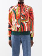 Pucci - Marmo-print Patent Faux-leather Jacket - Womens - Beige Multi