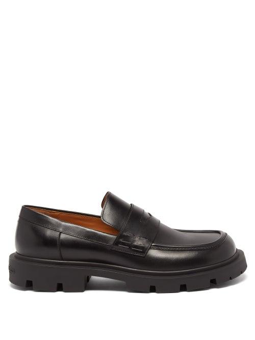 Maison Margiela - Leather Penny Bar Loafers - Mens - Black