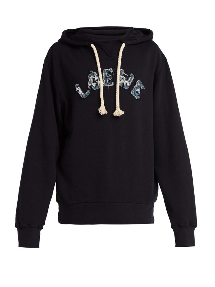 Loewe Logo-appliqu Cotton-jersey Hooded Sweatshirt