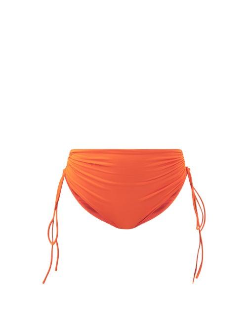 Isa Boulder - Lester Gathered-side High-leg Bikini Briefs - Womens - Orange