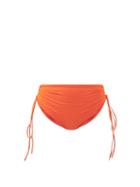 Isa Boulder - Lester Gathered-side High-leg Bikini Briefs - Womens - Orange