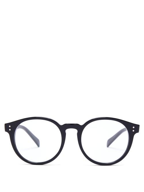 Matchesfashion.com Celine Eyewear - Round Acetate Glasses - Mens - Black