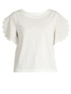 See By Chloé Scallop-trim Jersey T-shirt