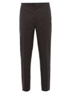 Matchesfashion.com Brunello Cucinelli - Tailored Cotton & Silk Blend Twill Tuxedo Trousers - Mens - Black