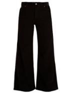 Matchesfashion.com Eve Denim - Charlotte High Rise Wide Leg Corduroy Trousers - Womens - Black