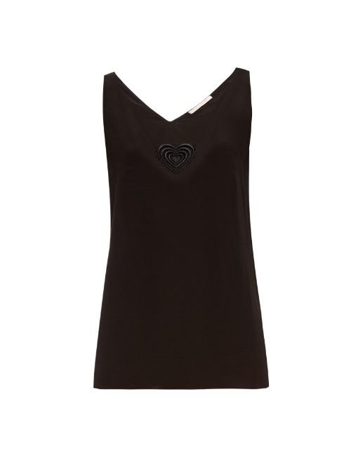 Christopher Kane Love Heart-motif Silk-blend Top