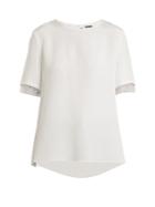 Adam Lippes Lace-trimmed Silk Top