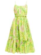 Matchesfashion.com Rhode Resort - Lea Botanical Print Cotton Dress - Womens - Green Print