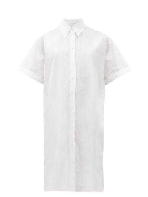 Matchesfashion.com Mm6 Maison Margiela - Oversized Cotton-poplin Shirt Dress - Womens - White