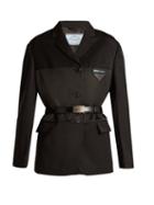 Matchesfashion.com Prada - Wool And Satin Gabardine Single Breasted Blazer - Womens - Black