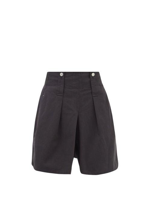 Isabel Marant - Dicochia Pleated Denim Shorts - Womens - Black
