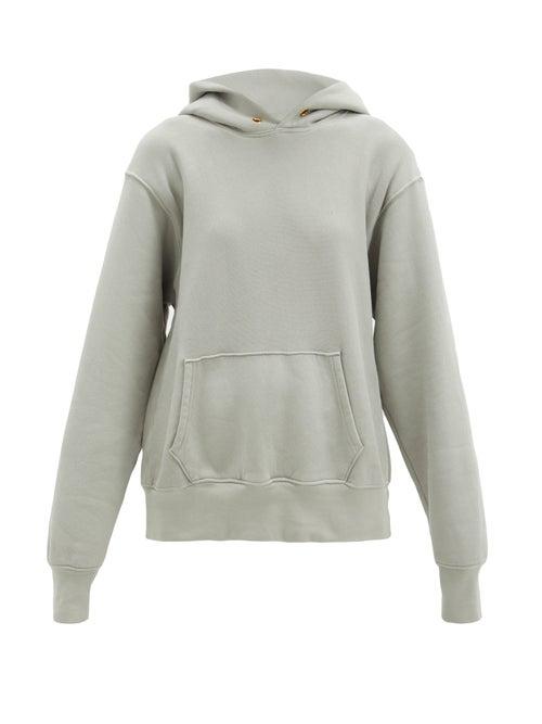 Matchesfashion.com Les Tien - Fleeceback Cotton-jersey Hooded Sweatshirt - Womens - Light Grey