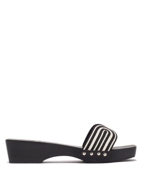 Matchesfashion.com Ancient Greek Sandals - X Zeus + Dione The Harness Wooden-sole Slides - Womens - Black White