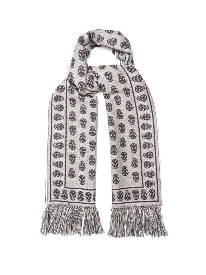Alexander Mcqueen Skull-jacquard Wool Scarf