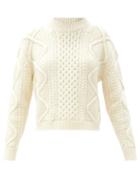 Matchesfashion.com Officine Gnrale - Alizee Cable-knit Sweater - Womens - Cream