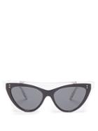 Matchesfashion.com Valentino - Rockstud Acetate Cat Eye Sunglasses - Womens - Black
