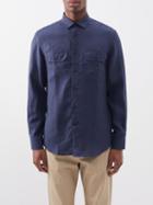 Brunello Cucinelli - Patch-pocket Hemp Shirt - Mens - Navy