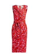 Matchesfashion.com Diane Von Furstenberg - Delphine Palm Print Dress - Womens - Pink Print