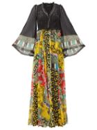 Matchesfashion.com Etro - Wiltshire Floral Print Silk Chiffon Maxi Dress - Womens - Yellow Multi
