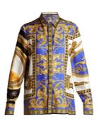 Versace Lovers Baroque-printed Silk-twill Blouse