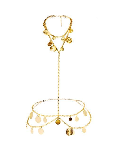 Ladies Jewellery Paco Rabanne - Coin-charm Body Chain - Womens - Gold