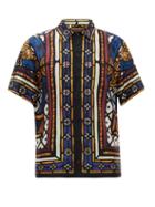 Matchesfashion.com Dolce & Gabbana - King's Age Stained-glass Print Silk-faille Shirt - Mens - Multi
