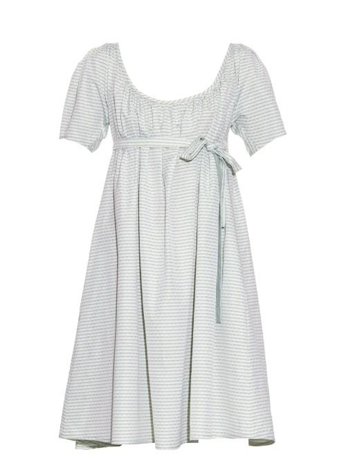 Thierry Colson Plum Short-sleeved Cotton Wrap Dress