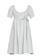 Thierry Colson Plum Short-sleeved Cotton Wrap Dress