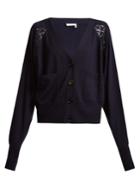 Chloé Lace-insert Wool Cardigan