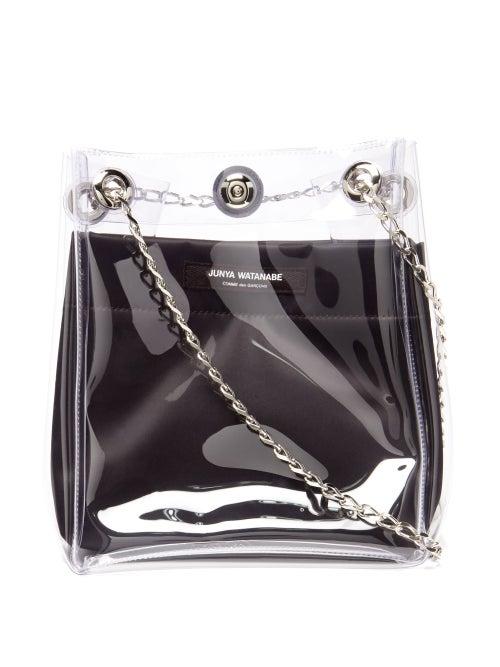 Matchesfashion.com Junya Watanabe - Logo-patch Pvc And Satin Bucket Bag - Womens - Clear