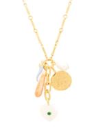 Matchesfashion.com Lizzie Fortunato - Amalfi Pearl Charm 18kt Gold-plated Necklace - Womens - Gold