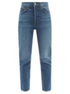 Ladies Rtw Re/done - 90s Ankle Crop High-rise Jeans - Womens - Mid Denim