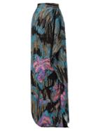 Matchesfashion.com Peter Pilotto - Metallic Fil-coup Silk-blend Maxi Skirt - Womens - Multi