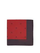 Matchesfashion.com Alexander Mcqueen - Skull Jacquard Silk Pocket Square - Mens - Navy Multi