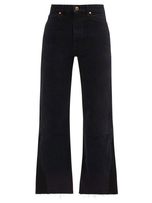 Matchesfashion.com Khaite - Layla High-rise Kick-flare Jeans - Womens - Black