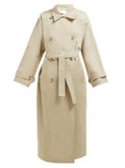 Matchesfashion.com Raey - Batwing Split Back Cotton Trench Coat - Womens - Beige