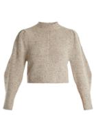 Matchesfashion.com Isabel Marant - Elaya Crew Neck Knit Sweater - Womens - Light Grey