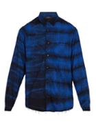 Matchesfashion.com Amiri - Tie Dye Plaid Cotton Shirt - Mens - Blue