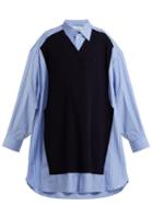 Maison Margiela Contrast-panel Striped Cotton Shirt