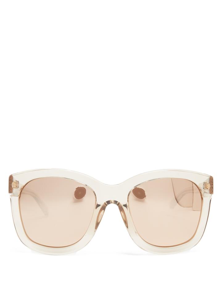 Linda Farrow Oversized D-frame Acetate Sunglasses