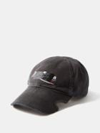 Balenciaga - Gaffer-tape Logo-embroidered Cotton Baseball Cap - Mens - Black