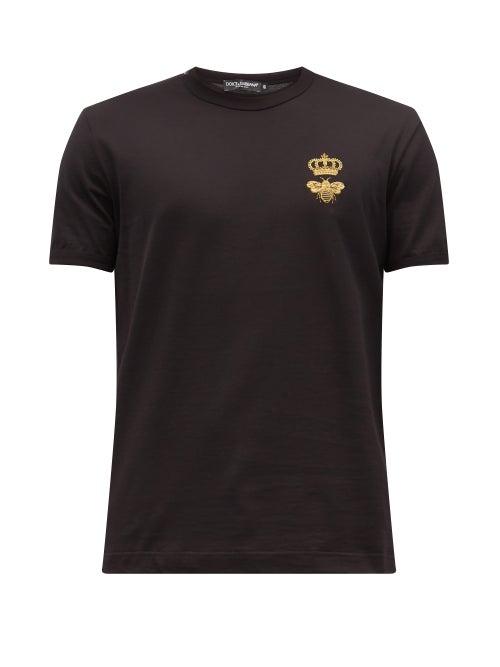 Matchesfashion.com Dolce & Gabbana - Crown-logo Cotton-jersey T-shirt - Mens - Black