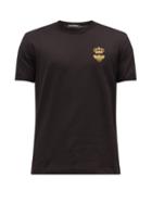 Matchesfashion.com Dolce & Gabbana - Crown-logo Cotton-jersey T-shirt - Mens - Black
