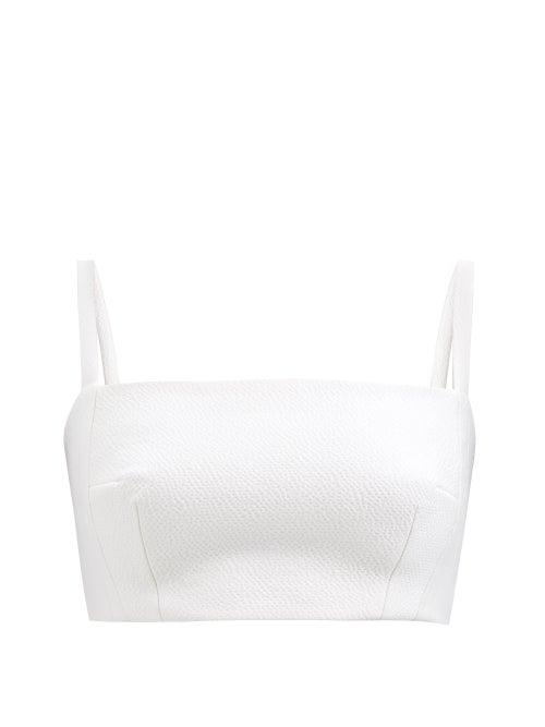 Emilia Wickstead - Fabiola Cloqu Cropped Top - Womens - Ivory