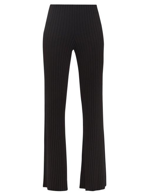 Ladies Rtw Galvan - Rhea Ribbed Kickflared Trousers - Womens - Black