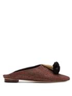 Matchesfashion.com Sanayi 313 - Floral Brocade Backless Slipper Shoes - Womens - Burgundy Multi