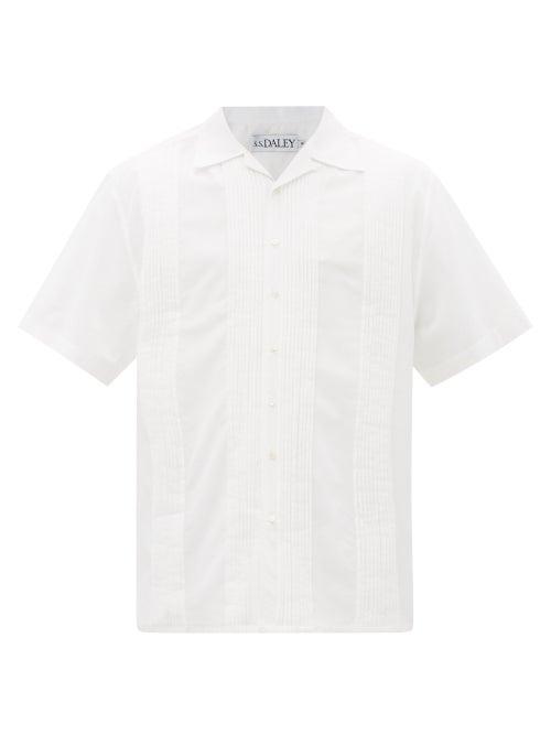 S.s. Daley - Rafe Pintucked Cotton-voile Shirt - Mens - White