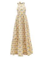 Agua By Agua Bendita - Naranja Mimosa-print Cotton Maxi Dress - Womens - Yellow Print